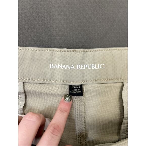 NWT Banana Republic Men's Flat Front Stretch Golf Pants, London Fog, 40X32 Chrty - Picture 6 of 9